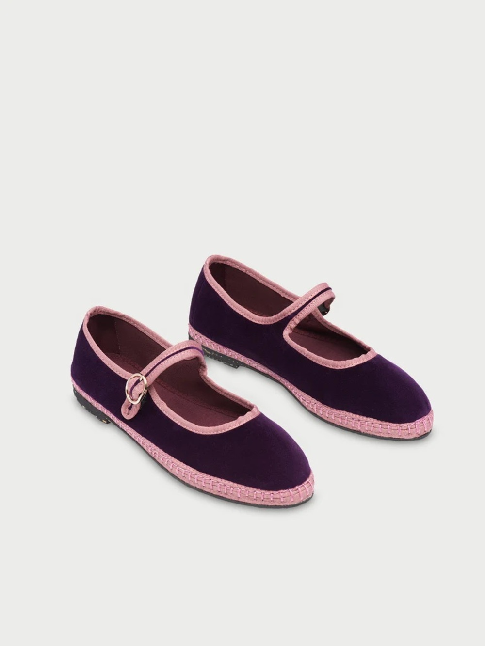 NIB Flabelus Randle Mary-Jane Velour Ballet Flats US 6.5